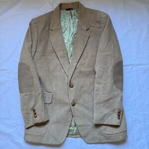 JJ Cochran Corduroy Blazer w/ Suede Elbow Patches, Tan, EUC, est. size XL